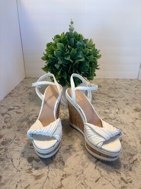Aldo White Florenna Wedge Platform Sandals Size 7.5